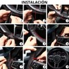 Universal Car Steering Wheel Cover Stitched Microfiber Leather