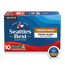 Seattle’s Best Coffee, Medium Roast K-Cup Coffee Pods, House Blend, 100% Arabica, 1 Box (10 Pods)