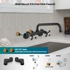 gotonovo Wall Mount Kitchen Sink Faucet Double Cross Handle Commercial
