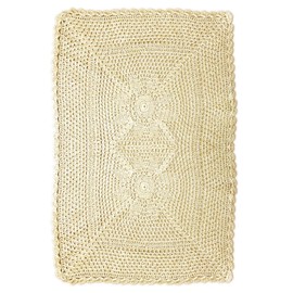 Classic Home Store Floral Crochet Chair Back Cotton Traditional Furniture Antimacassar Cover (Natural)