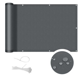 COOL AREA Balcony Privacy Screen 80 x 400 cm with UV Protection for PES Balcony Cover, Weatherproof Balcony Cover with Cable Ties, Anthracite