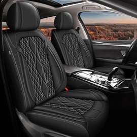 AOMSAZTO Car Seat Covers Full Set Fit for Nissan Rogue 2010-2024: Faux Leather Car Seat Covers Comfortable Breathable Waterproof Compatible Airbag(5 Seat Covers Black)