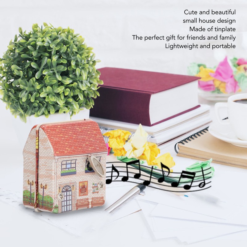 Metal Music Box Cute Exquisite Small House Design Mini Portable