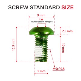 CNC Bike Disc Brake Rotor Bolts,M5x10mm Disc Rotor Bolts for Mountain Bike/MTB（green）