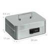 Relaxdays Cash Box, 3-Digit Number Combination, Coin Insert, Iron Money