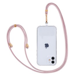 Ownest Compatible with Portable Phone Lanyard, Universal Portable Phone Strap Adjustable Shoulder Strap Neck Phone Lanyard Compatible with All Smartphones - Pink