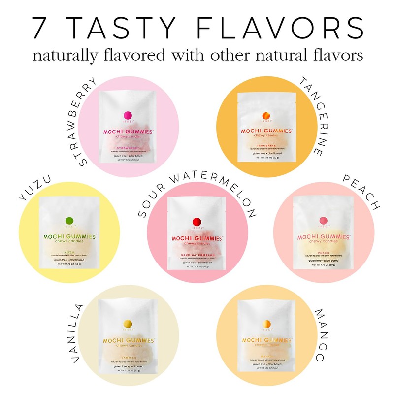 ISSEI Mochi Gummies Chewy Candy – Mango Flavor | Soft