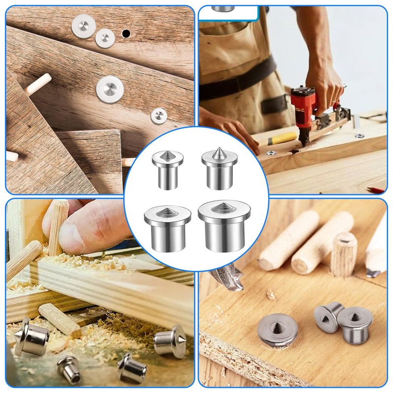 XTUDOU® Pack of 32 Wooden Dowels Centring Tips, Solid Dowel