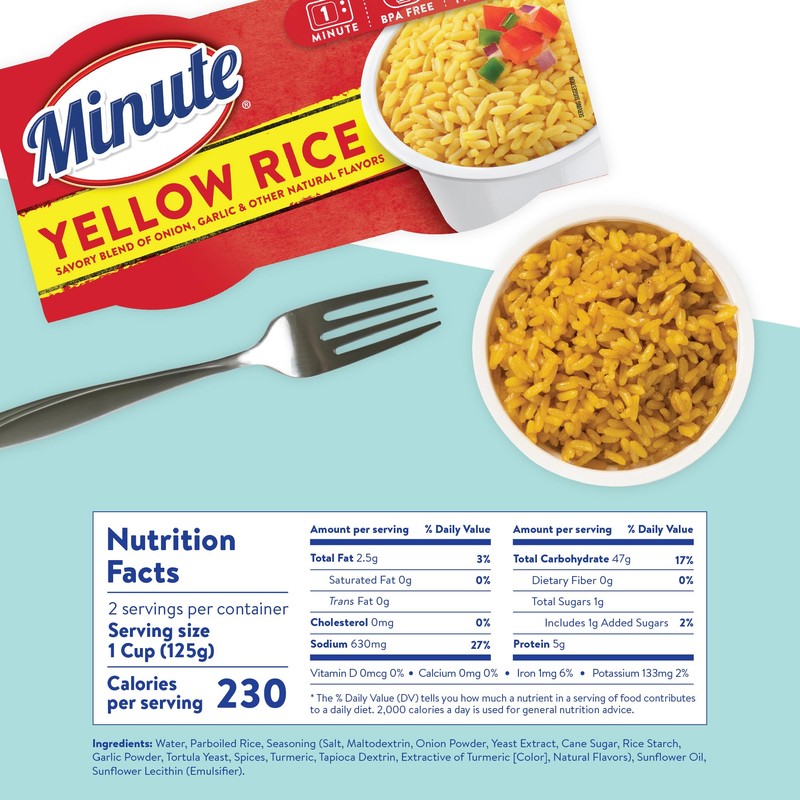 Minute Ready-to-Serve Yellow Rice, Microwavable Rice Cups, 8.8-Ounce Cups (Pack