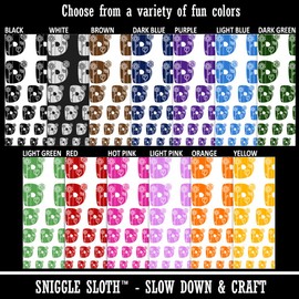 Sweet and Cute Flowers Rounded Block Letter D Temporary Tattoo Water Resistant Fake Body Art Set Collection - Black (One Sheet)