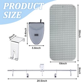 Riakrum Over-the-Door Steaming Station 38" x 19" Clothes Steamer Station with Ironing Glove 100% Cotton Cover with an Aluminum Vapor Protection Layer for Home and Travel Use