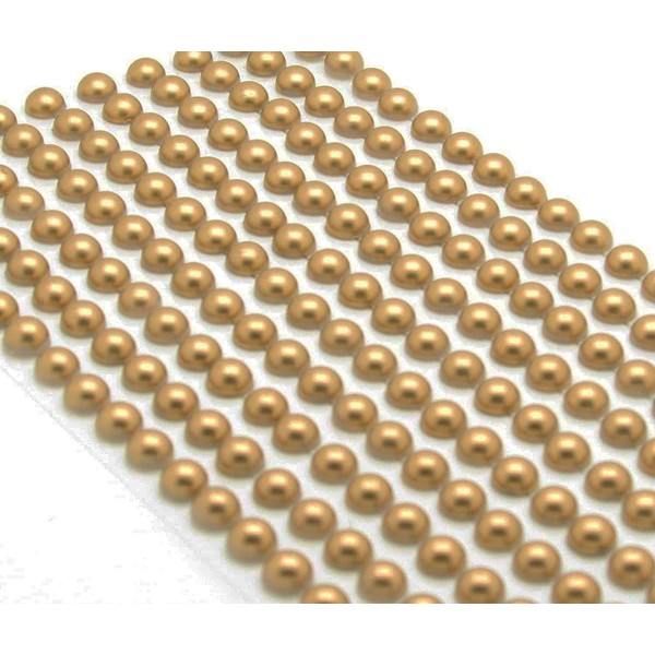 400 Self Adhesive Pearls 6mm Beautiful Small Round Gold Pearl