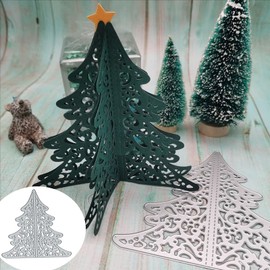3D Christmas Tree Metal Die Cuts,Merry Christmas Tree Cutting Dies Cut Stencils for DIY Scrapbooking Album Decorative Embossing Paper Dies for Scrapbooking Card Making