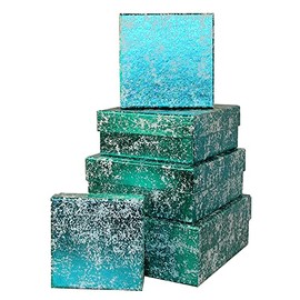 Vivid Wrap Nested Gift Boxes, 5-Piece, Mint Crush
