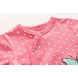 Kiddiezoom Baby and Toddler Boys and Girls Long Sleeve Snug Fit Footed Cotton One-Piece Romper Jumpsuit