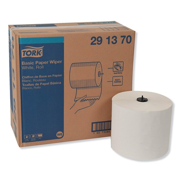 TorkBasic Paper Wiper Roll Towel, 1-Ply, 7.68-inch x 1150 ft,