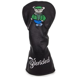 Golf Club Headcover Wood Cover Driver Fairway Wood Utility Hybrid Headcover with Number Tag Golf Head Cover PU Leather Fashion Bear Embroidery Black (1 Driver Cover)