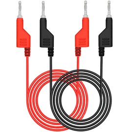 Greluma Stackable Banana to Banana Plug Test Leads Soft Electrical Test Cable Wire 1 m / 3.3 ft for Multimeter 1000 V 15 A Pack of 2