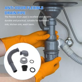 DOITOOL Flexible Tub Drain Low Profile 1 1/2 P Flexible Trap Bathtub Shower Sink Drain Pipe Extension Hose Freestanding Tub for Bath Bathtub Washbasin