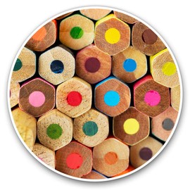Vinyl Stickers (Set of 2) 25cm - Colouring Pencils Kids School #21382