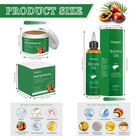 Pack of 2 Batana Oil for Hair Growth, 120 ml Batana Oil for Hair + 120 g BAtana Hair Conditioner, BAtana Hair Oil, Organic BAtana Oil Conditioner, Promotes Hair Growth, Repairs Damaged Hair