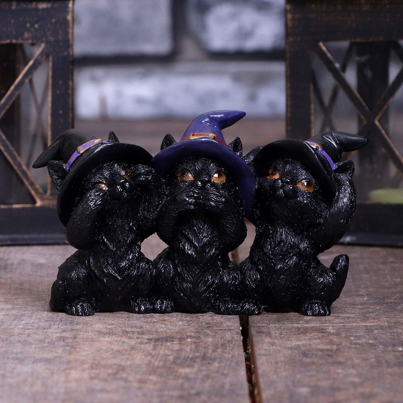 Nemesis Now Three Wise Black Cats See No Hear No