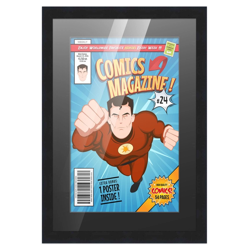 Poster Palooza Comic Book Frame Wall Display with Mat for