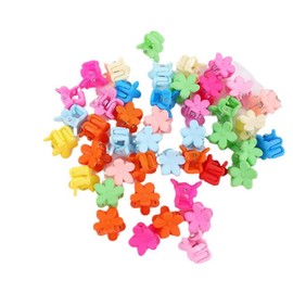 Jindizi 100 Pcs Baby Hair Clips, Mini Flower Hair Clips, Cute Baby Hair Accessories, Multicolor, Floral, Plastic, Claw, All Hair Types, Unisex, Girls and Women, 1 Count (Pack of 100), Baby, Adults