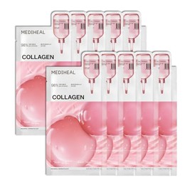 Mediheal Máscara de hoja esencial de colágeno Core Reafirmante 10 piezas. 98% colágeno vegano para reafirmar, elasticidad y mejora de la densidad de l