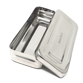 Stainless Steel Medical Dental Sterilizer Instrument Box, Organizer Storage Tray with Lid - 7L x 3W x 1.25H