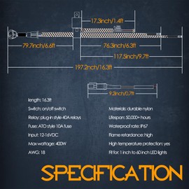 DT Wiring Harness 2 Lead, Nirider 12V Rocker Switch Relay Fuse Deutsch DT Connector Nylon Fog Light Wiring Harness Kit LED Light Bars Driving Lights Offroad LED Pods Wire Harness for Truck UTV ATV