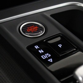 Gel Sticker 3D for Emblem Start Stop Button Doming Cover Car Sticker Keyless GO Push Switch Button Cover Car Accessories DM005 (Carbon Black/Red)