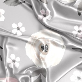 Sweet Jojo Designs Grey Watercolor Floral Girl Baby Satin Fitted Crib Sheet for Infant Newborn Nursery Toddler Bed Room Standard Mattress - Blush Pink Gray and White Shabby Chic Rose Flower Farmhouse