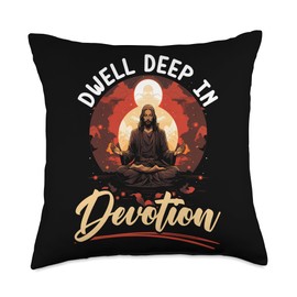 Christian Meditation Christianity SteMi Apparel Meditation Jesus Christ Yoga Zen Christianity Throw Pillow, 18x18, Multicolor