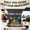 Out 8th Grade Next Stop High School Graduation Banner and
