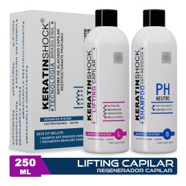 Keratinshock Keratina Brasileña Cera Fría Con Colágeno Kit 250ml
