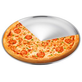 13.5 Inch Pizza Pan, E-far Stainless Steel Pizza Pie Pan Tray Platter, Healthy Metal Pizza Baking Cooking Pan for Oven, Dishwasher Safe