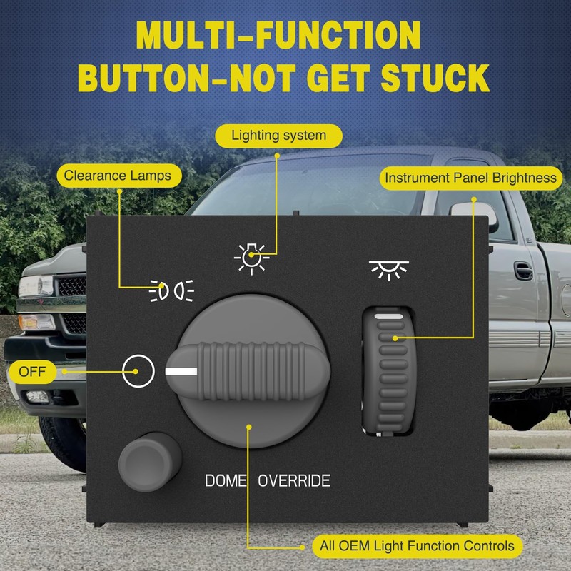 Nilight Headlight Dimmer Switch Compatible with 1999 2000 2001 2002