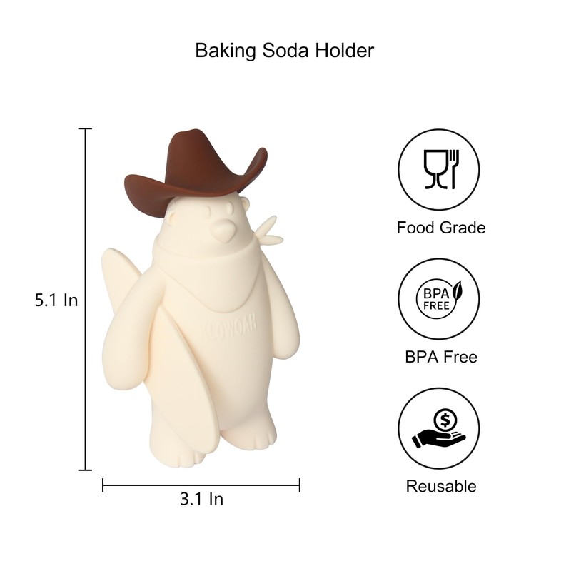 KLOWOAH Baking Soda Holder For Fridge,Refrigerator Reusable Deodorant Container,Reusable baking