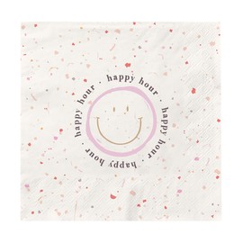 Grafik-Werkstatt Napkins with Saying | Pack of 20 | 12.5 x 12.5 cm | Colourful | Happy Hour, Medium, 61778