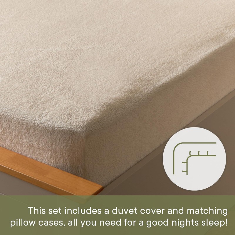 Brentfords Teddy Fleece Fitted Bed Sheet Plain Thermal Warm Soft