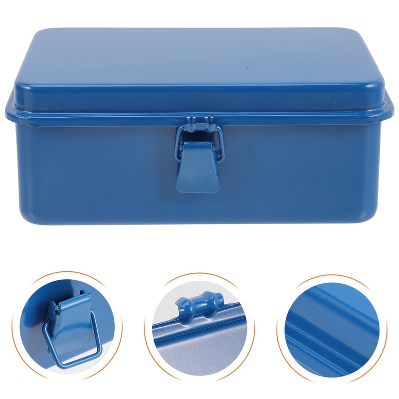 Large Metal Lock Tool Box : Housoutil Portable Tool Box