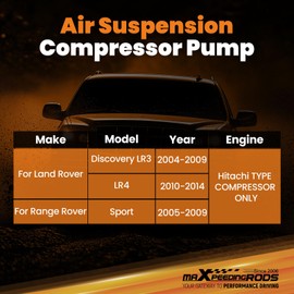 maXpeedingrods Air Suspension Compressor Pump for Land Rover Discovery LR3 3 2004-2009 LR4 4 2010-2014 Sport 2005-2009 LR023964 LR015303 LR011837 LR01280