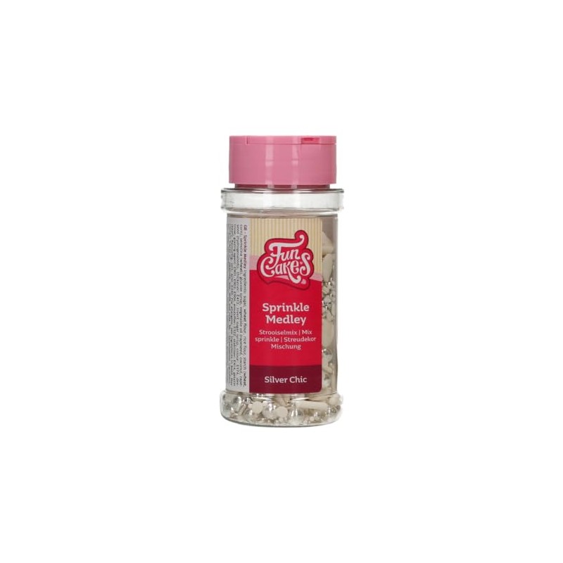 FunCakes Sprinkle Medley Silver Chique, Argento: Decorazioni di Zucchero, Sapore