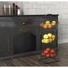 Simple Houseware 3-Tier Rigid Wire Market Fruit Basket Stand, Black