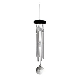 Woodstock Chimes Wind Chimes, Wood, Silver, 16"