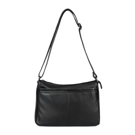 MFFOR Women's Genuine Leather Shoulder Bag, Crossbody Bag with Many Pockets, Large Capacity, Soft, Lightweight, Shoulder Strap, Crossbody, Casual, Commuting, Simple, Stylish, Black