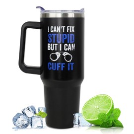 Heqianco Police Gifts For Men Dad, Police Academy Graduation Gifts, American Flag Blue Line, Gifts For Police First Responders, Police Captain Appreciation Gift- 40Oz Police Tumbler With Handle