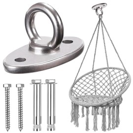 AONAYO Ceiling Hook Heavy Duty 304 Stainless Steel Swing Hook for Wooden Beams, Maximum Load 500 kg, Hanging Mat Eye Plate Accessories, with Screws, Suitable for Wooden Beams, Sandbag, Ceiling