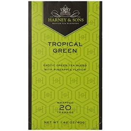 Harney & Sons, Tea, Tropical Green, Prem, Pack of 6, Size - 20 BAG, Quantity - 1 Case
